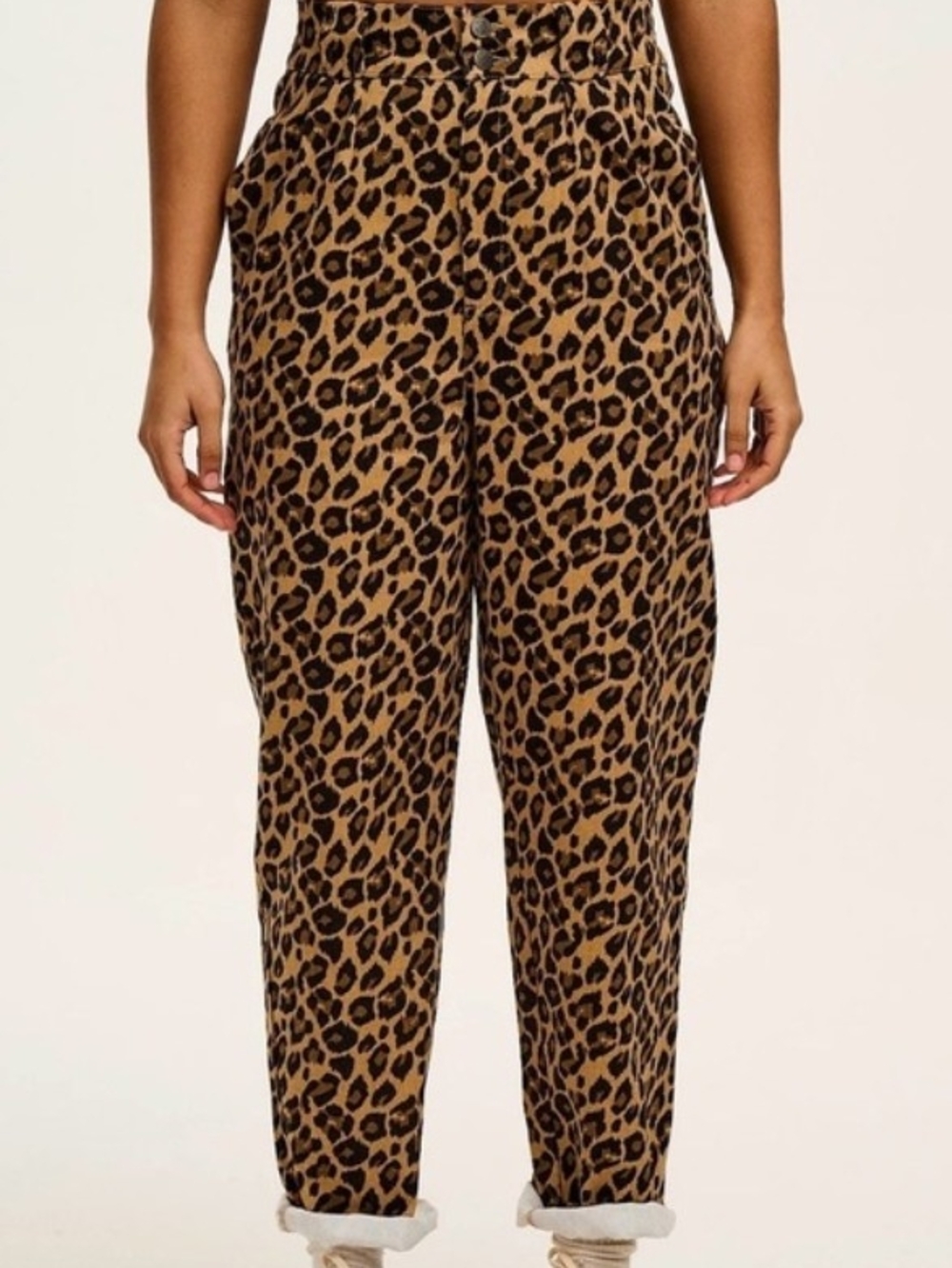 Lucy & Yak Leopard Print High-Waist Trousers